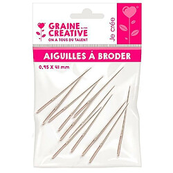 Graines Creatives 12 aiguilles à broder 4,1 cm x 0,95 mm