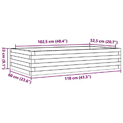 vidaXL Jardinière cire marron 110x60x23 cm bois de pin massif pas cher