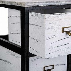 Caisson à Tiroirs Alexandra House Living Blanc Noir Bois de paulownia 32 x 81 x 26 cm pas cher