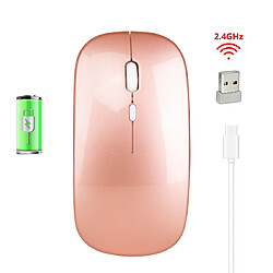 Wewoo Souris sans fil HXSJ M80 optique silencieuse ajustable à trois vitesses 1600DPI Or rose