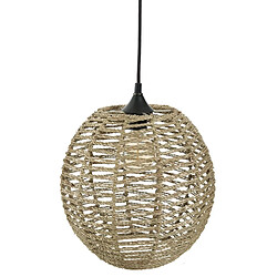 Suspension boule en rotin - D. 33 x H. 35 cm -PEGANE-