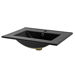 ML DESIGN MODERN LIVING Lavabo en céramique noir mat vasque encastrer pour salle de bain 615x470x175 mm