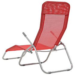 Acheter Maison Chic Lot de 2 Chaises longues pliables | Bain de soleil Relax | Transat Textilène Rouge -GKD89737