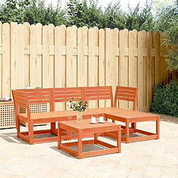 Maison Chic Salon de jardin 4 pcs | Ensemble de Table et chaises | Mobilier d'Extérieur cire marron bois de pin massif -GKD84065