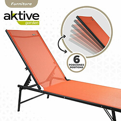 Avis Chaise longue inclinable Aktive Orange 180 x 35 x 49 cm (2 Unités)