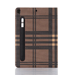 Avis Wewoo Housse Étui Coque Pour iPad 10.2 / 10.5 Plaid Texture en cuir à rabat horizontal avec support et fentes cartes et portefeuille café