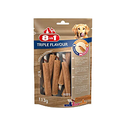 8in1 Triple Flavour Ribs a mâcher Premium aux Boeuf, Porc, Poulet - Pour chien de petite taille - 6 pieces