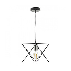 Luminaire Center Suspension Midi Chrome poli,Noir mat 1 ampoule 19cm