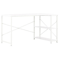 vidaXL Bureau d'ordinateur Blanc 120x72x70 cm