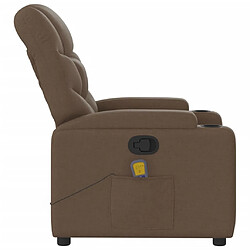 Maison Chic Fauteuil de massage inclinable,Fauteuil luxe de relaxation Marron Tissu -MN41559 pas cher