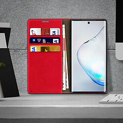 Avis Avizar Étui Galaxy Note 10 Plus Folio Cuir Véritable Porte cartes Support Vidéo rouge