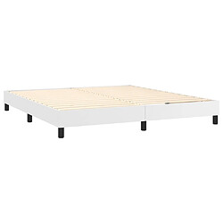 Avis Maison Chic Lit Adulte - Lit simple Lit à sommier tapissier avec matelas moelleux - Meuble de Chambre Blanc 180x200cm Similicuir -MN32694