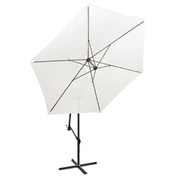 Maison Chic Parasol Jardin | Parasol en porte-à-faux 3 m Blanc sable - GKD19373