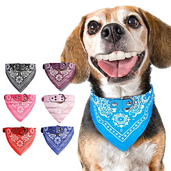 Wewoo Bandana réglable pour chien en cuir imprimé foulard souple à col chiottaille M rose