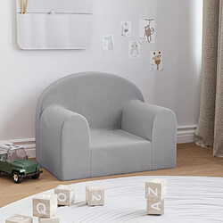 vidaXL Canapé pour enfants gris clair peluche douce