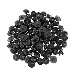 100pcs champignon bouton bombé couture animal yeux poupée bricolage artisanat noir 12mm pas cher