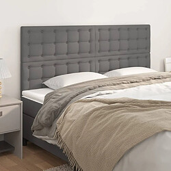 Maison Chic Lot de 4 Têtes de lit design pour chambre - Décoration de lit Gris 100x5x78/88 cm Similicuir -MN44288