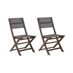 Beliani Chaise de jardin CESANA Bois Bois foncé