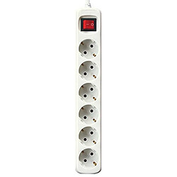 Multiprise 6 Prises avec Interrupteur Silver Electronics Blanc