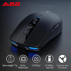 Avis Universal I303pro Wireless Mouse Gaming Mouse Pixart PMW3338 Chip Wireless Driver 6 Couleurs LED