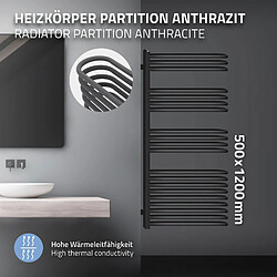 Avis LuxeBath Partition Radiateur sèche-serviettes Porte-serviettes anthracite 500x1200 mm