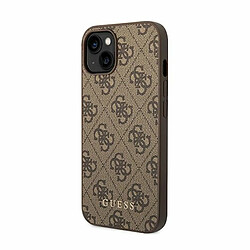 Guess Maroquinerie Devinez le logo en mÃ©tal dorÃ© 4G - Ã‰tui pour iPhone 14 Plus (marron)