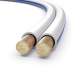 PureLink SP001-030 Câble d'enceinte 2 x 1,5mm² (99,9% OFC en cuivre massif 0,10 mm) Câble haut-parleur Hifi, 30m, blanc