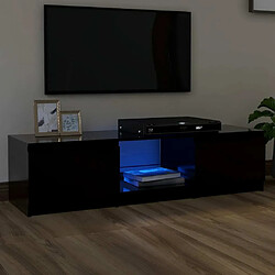 Maison Chic Meubles TV avec lumières LED - Banc TV pour salon noir 140x40x35,5 cm -MN70634