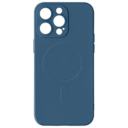 Avizar Coque Magsafe pour iPhone 15 Pro Max Silicone Soft-touch Mag Cover Bleu roi