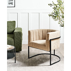 Beliani Fauteuil LARVIK II Bouclé Beige