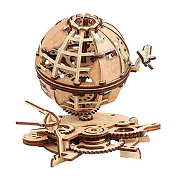 Globe En Bois Puzzle de Découpe Auto-Assemblage Mécanique 3D Modèle Kit, Bel Ornement, Amusant et Facile À Assembler pas cher