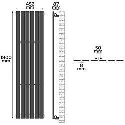 Avis Helloshop26 Radiateur chauffage centrale pour salle de bain salon cuisine couloir chambre à coucher panneau simple 180 x 45,2 cm blanc 01_0000224