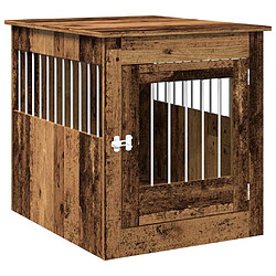 vidaXL Meuble de cage chiens vieux bois 64,5x80x71cm bois d'ingénierie