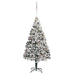 vidaXL Sapin de Noël artificiel LED boules flocons de neige Vert 300cm