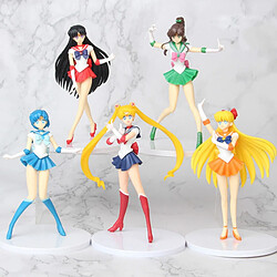 Universal 5 pièces/set Sailor Moon Décoration Action Personnage Modèle Jouet Anime japonais Décoration de bureau Collection Poupée PVC Cadeau Jouet Enfant ;(Coloré)