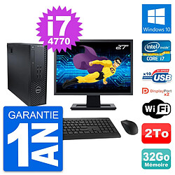 PC Dell T1700 SFF Ecran 27" Intel i7-4770 RAM 32Go Disque 2To Windows 10 Wifi - Occasion