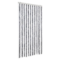 vidaXL Rideau anti-mouches gris et blanc 100x230 cm chenille