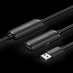 Câble d'extension USB 2.0 actif Vention - Transfert 480 Mbps - Connexion stable - Couleur noire