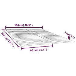 Vidaxl Sommiers à lattes avec 34 lattes 2 pcs 90x200 cm pas cher