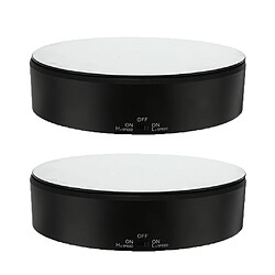 2pcs Présentoir Tournant Électrique Plateau Rotatif Tourne-Disque en Abs, Non Toxique, Robuste