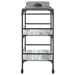 Maison Chic Desserte de cuisine | Chariot de cuisine | Meuble de rangement roulant sonoma gris 81,5x41x92,5cm bois d'ingénierie -GKD26799 pas cher