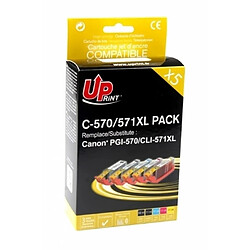 Pack UPrint compatible CANON CLI571 XL/PGI570 XL 5 cartouches