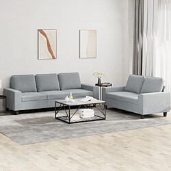 Maison Chic Ensemble de canapés 2 pcs, Canapé droit Sofa pour Salon gris clair tissu -GKD964300