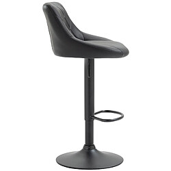 Avis Decoshop26 Tabouret de bar en synthétique noir pivotant avec repose-pieds métal noir coutures décoratives TDB10587