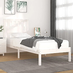 vidaXL Cadre de lit sans matelas blanc bois massif 100x200 cm