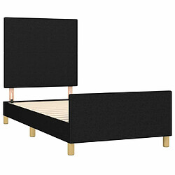 Acheter Maison Chic Lit adulte - Cadre Structure de lit avec tête de lit Contemporain Noir 90x190 cm Tissu -MN10382