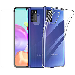 Protection intégrale Verre Trempé pour Samsung Galaxy A41+Verre Trempé Caméra Arrière+Coque souple silicone transparente-Visiodirect-