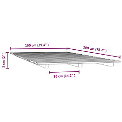 vidaXL Cadre de lit sans matelas 100x200 cm bois massif de pin pas cher