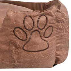 Avis Helloshop26 Lit pour chiens avec coussin cuir artificiel PU 50 cm beige 02_0001558