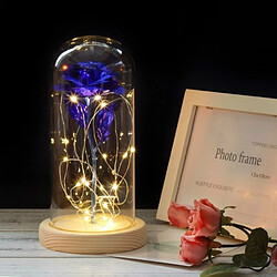 Wewoo Guirlande LED Simulation Roses Lights Couverture en verre Décorations Artisanat Cadeaux Saint Valentin Bleu